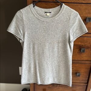 J. Crew Gray Fitted T-Shirt Crew Neck